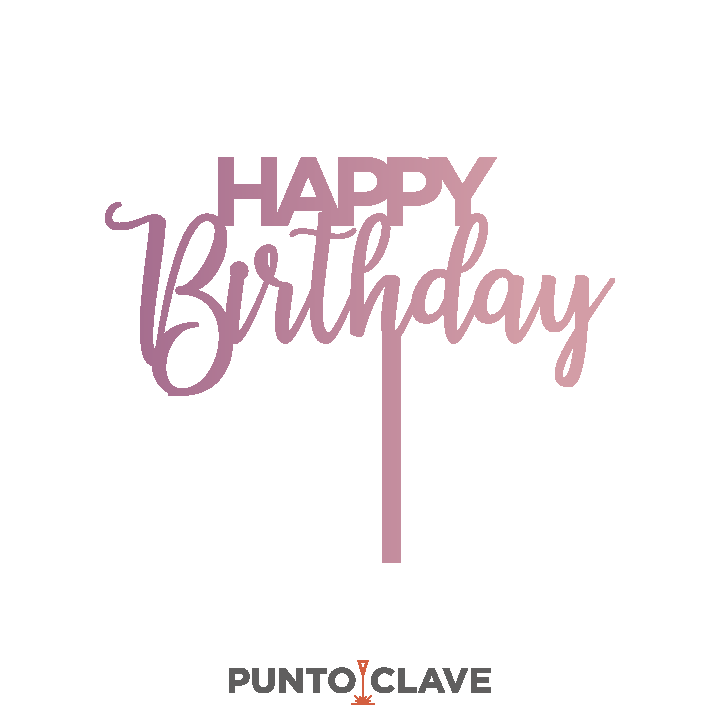 Cake topper "Happy Birthday" Punto Clave